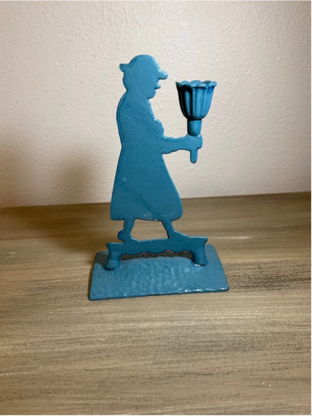 Vintage cast iron candle holder silhouette Cottagecore Colonial rustic